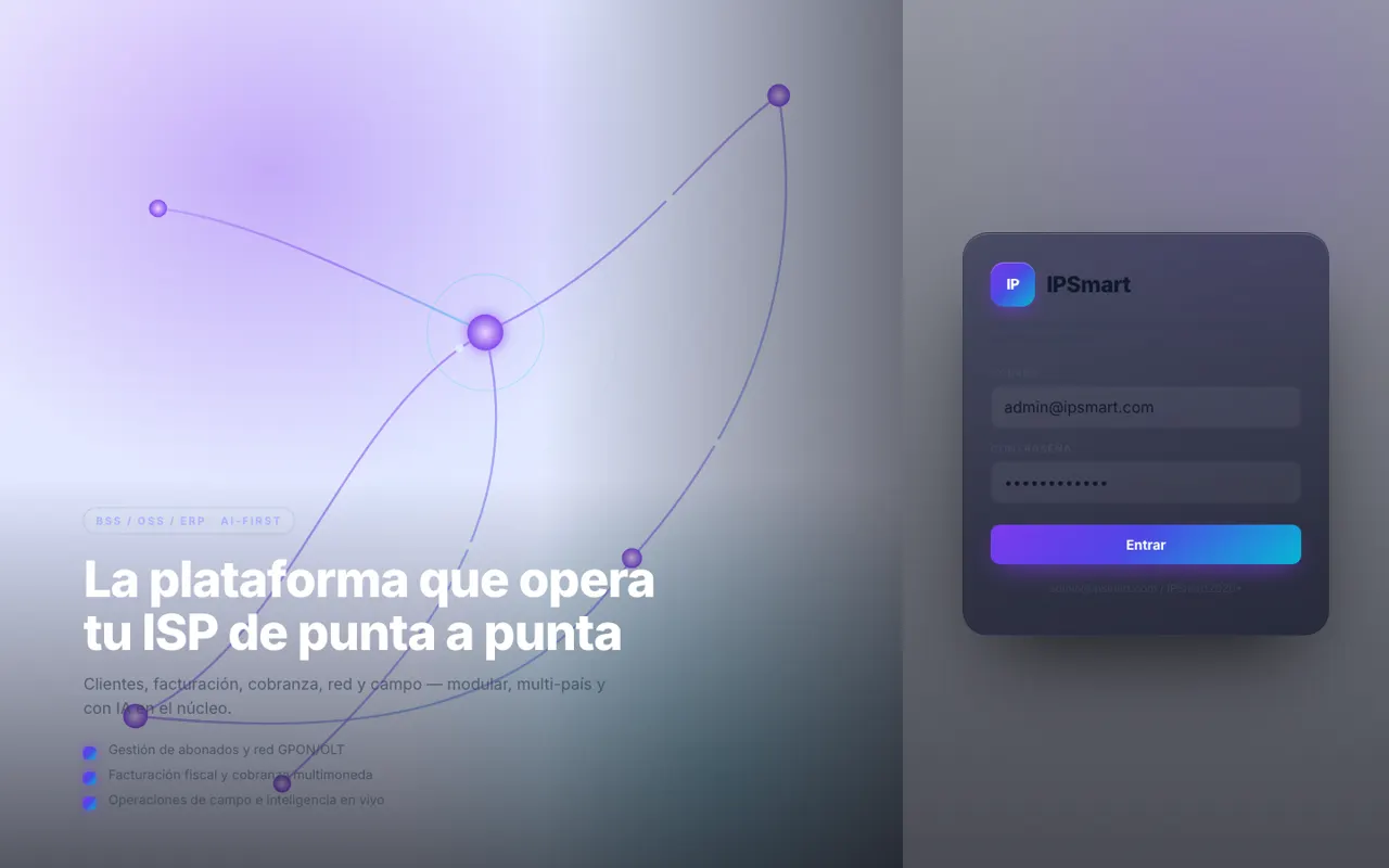IPSmart, escritorio de la plataforma